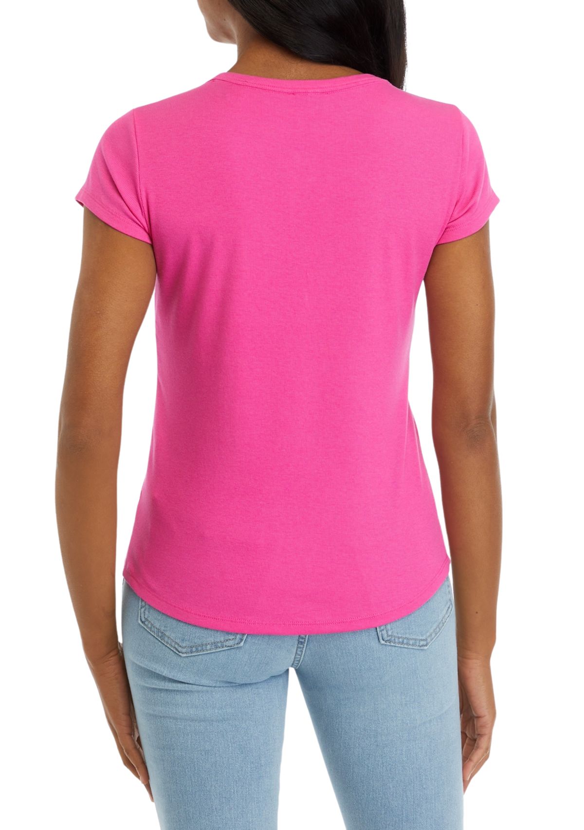 Womens Short Sleeve Knit T-Shirt 