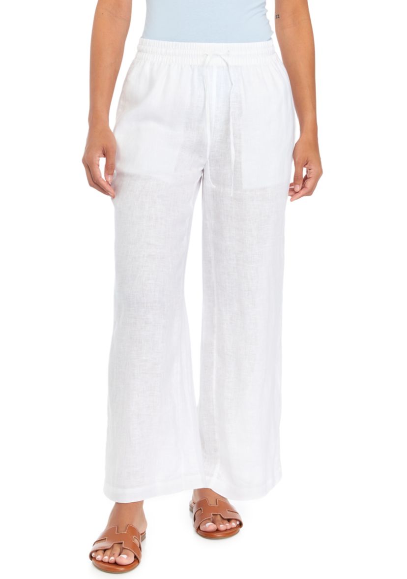 Petite Pull On Linen Pants