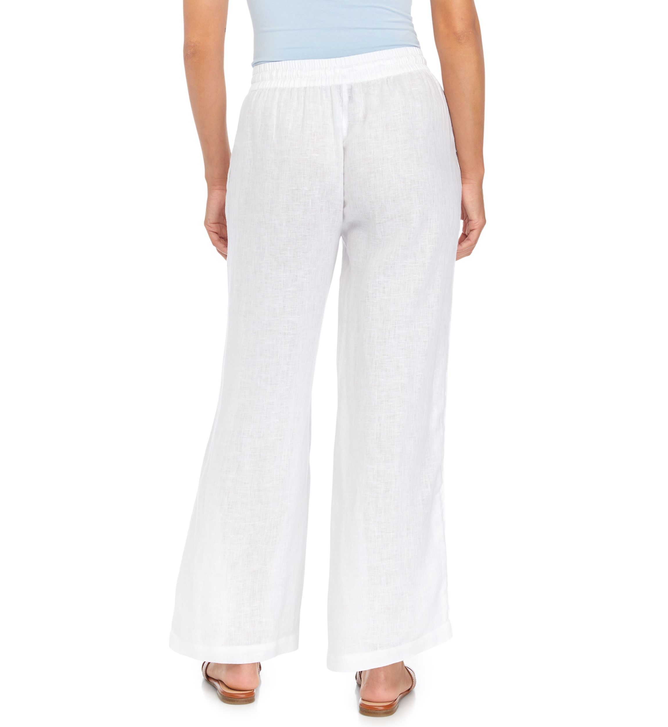 Petite Pull On Linen Pants