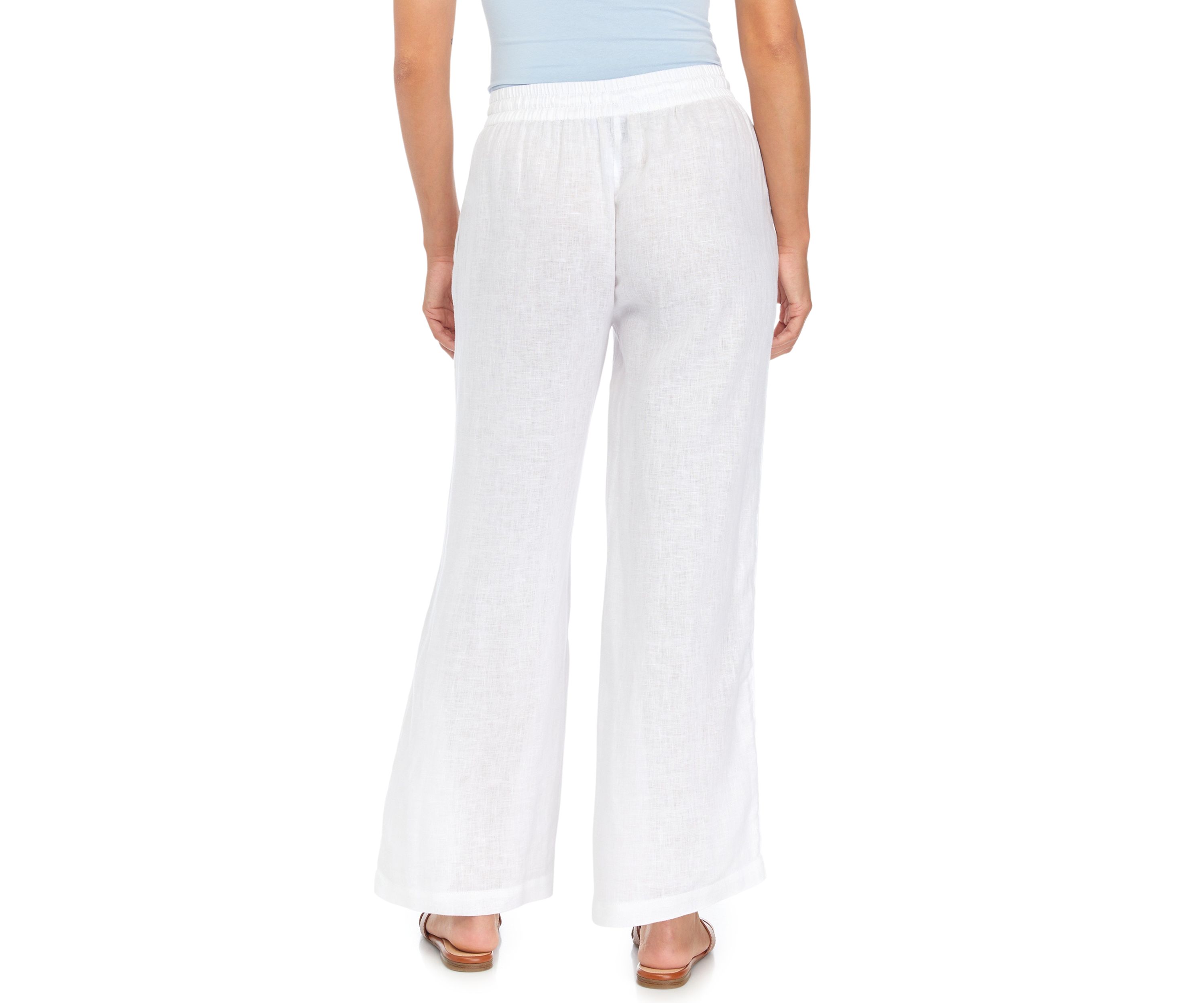 Petite Pull On Linen Pants