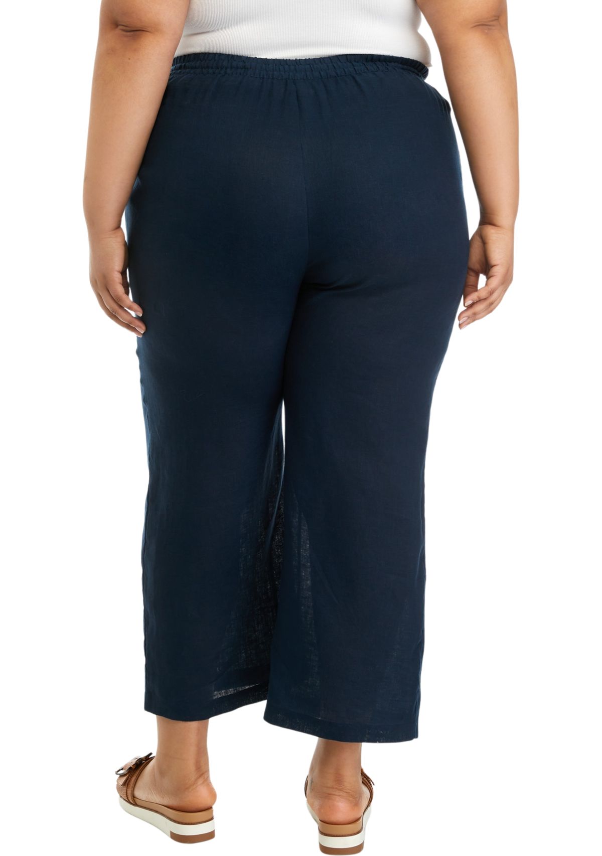 Plus Size Pull On Linen Pants