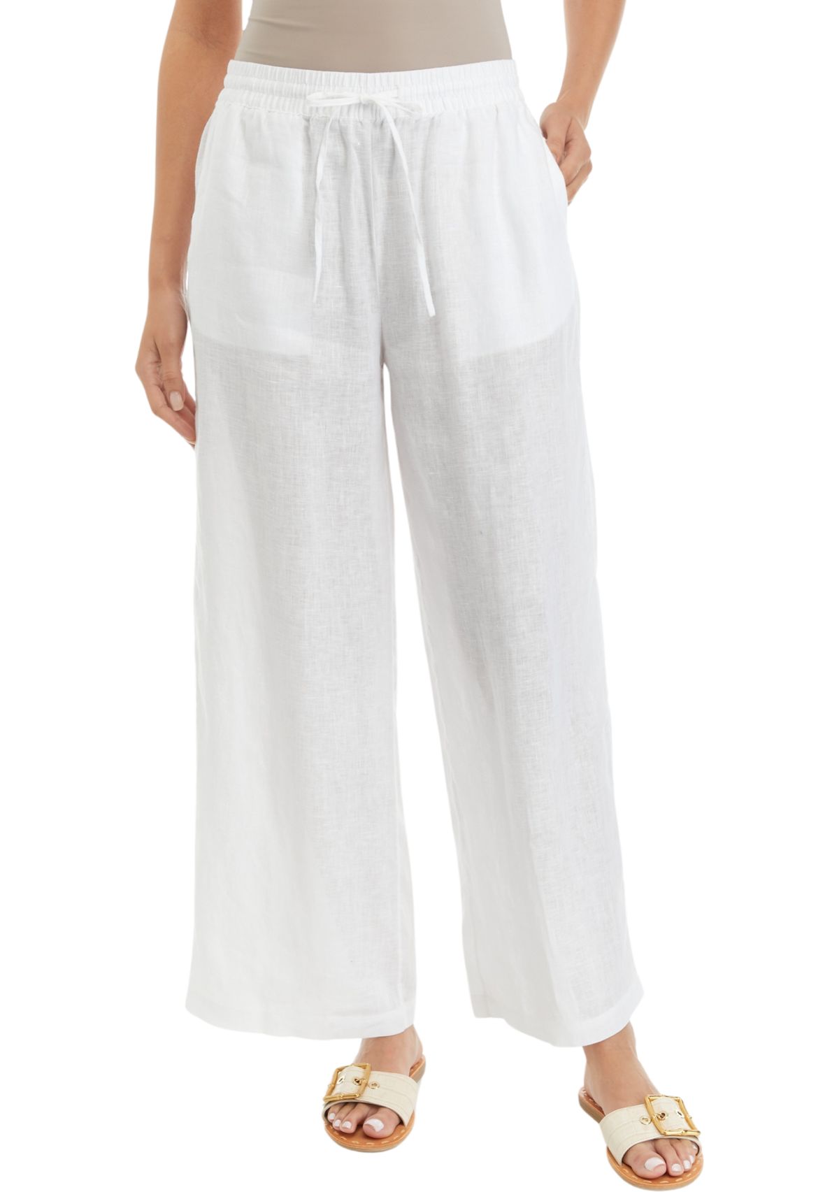 Womens Linen Pull On Pants