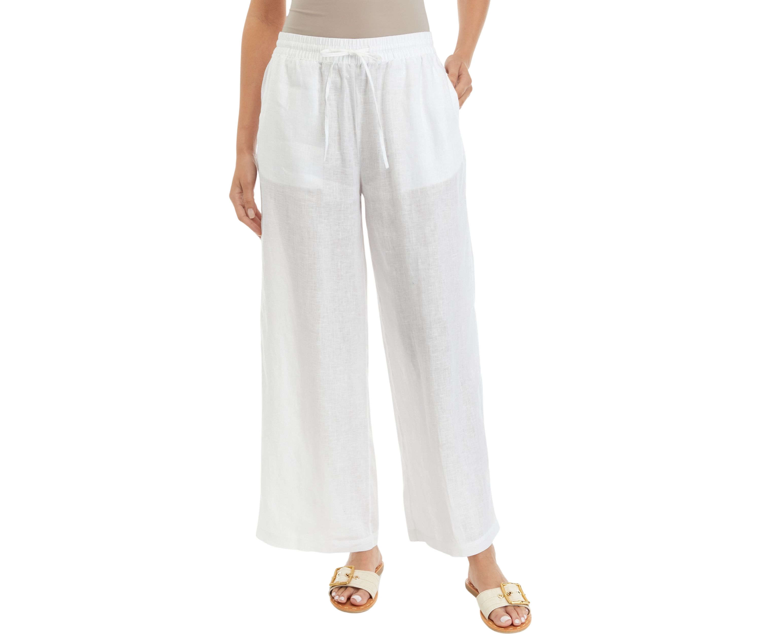 Womens Linen Pull On Pants