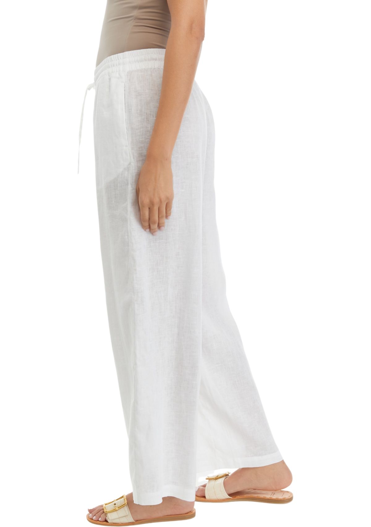 Womens Linen Pull On Pants