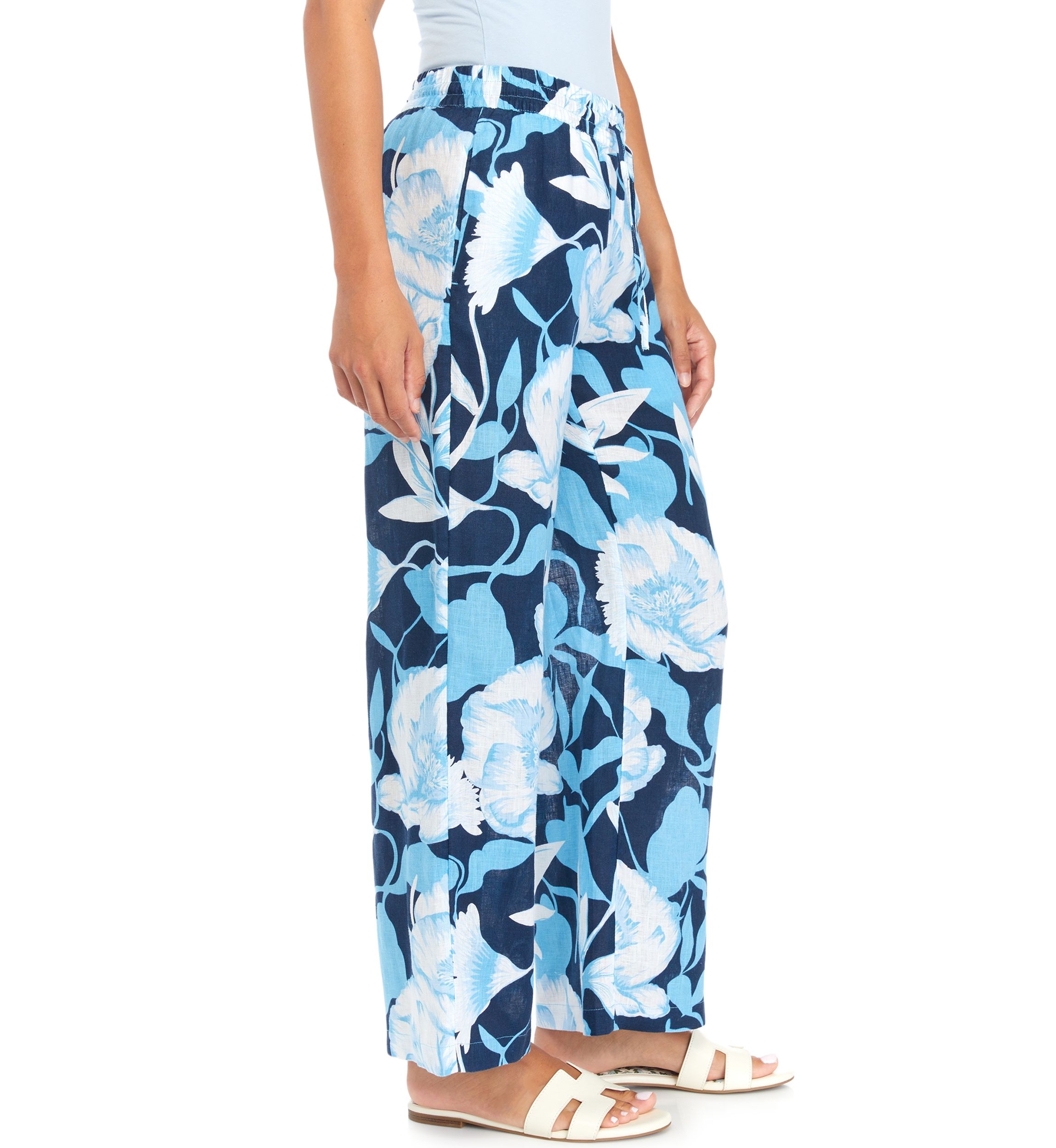 Petite Pull On Linen Pants