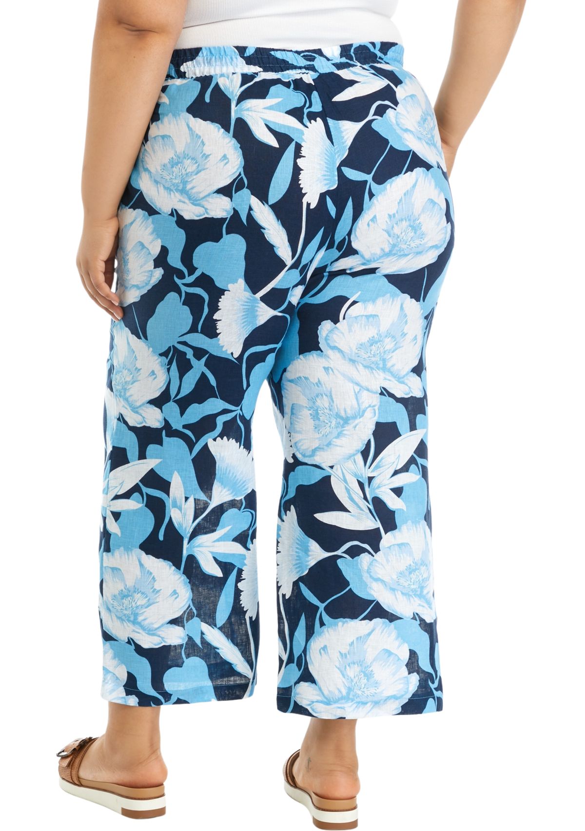 Plus Size Pull On Linen Pants 