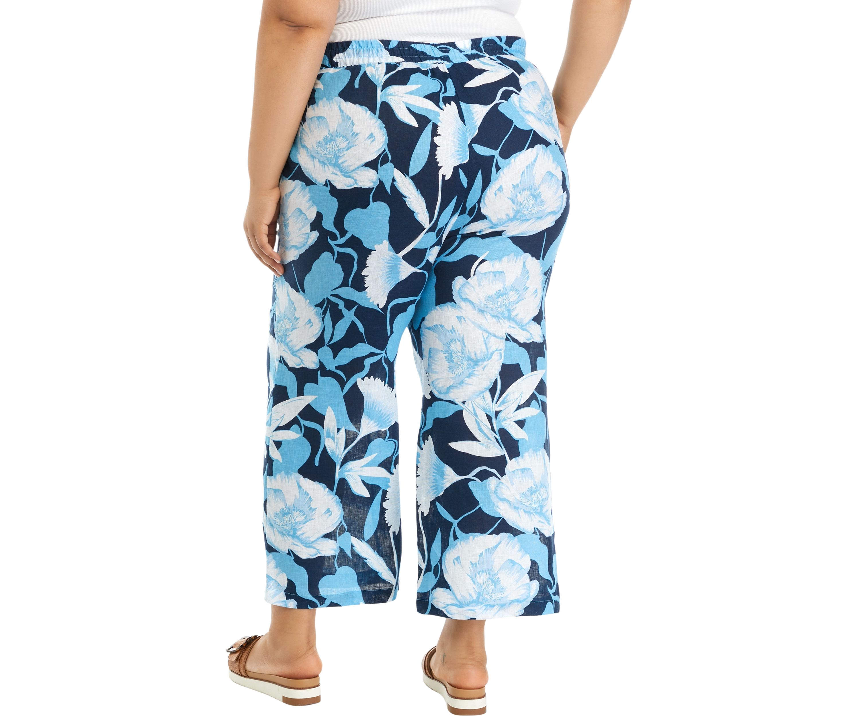 Plus Size Pull On Linen Pants 