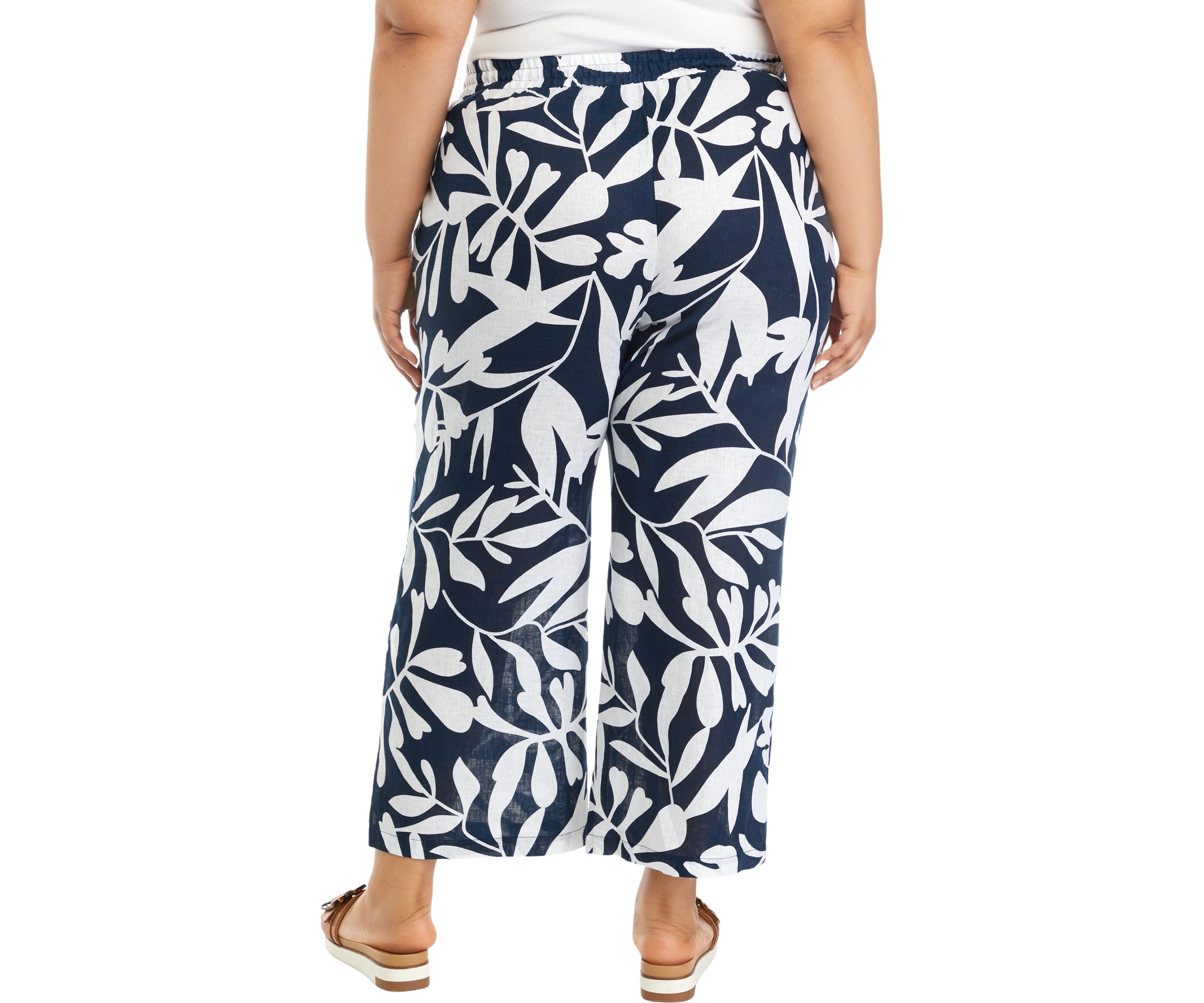 Plus Size Pull On Linen Pants