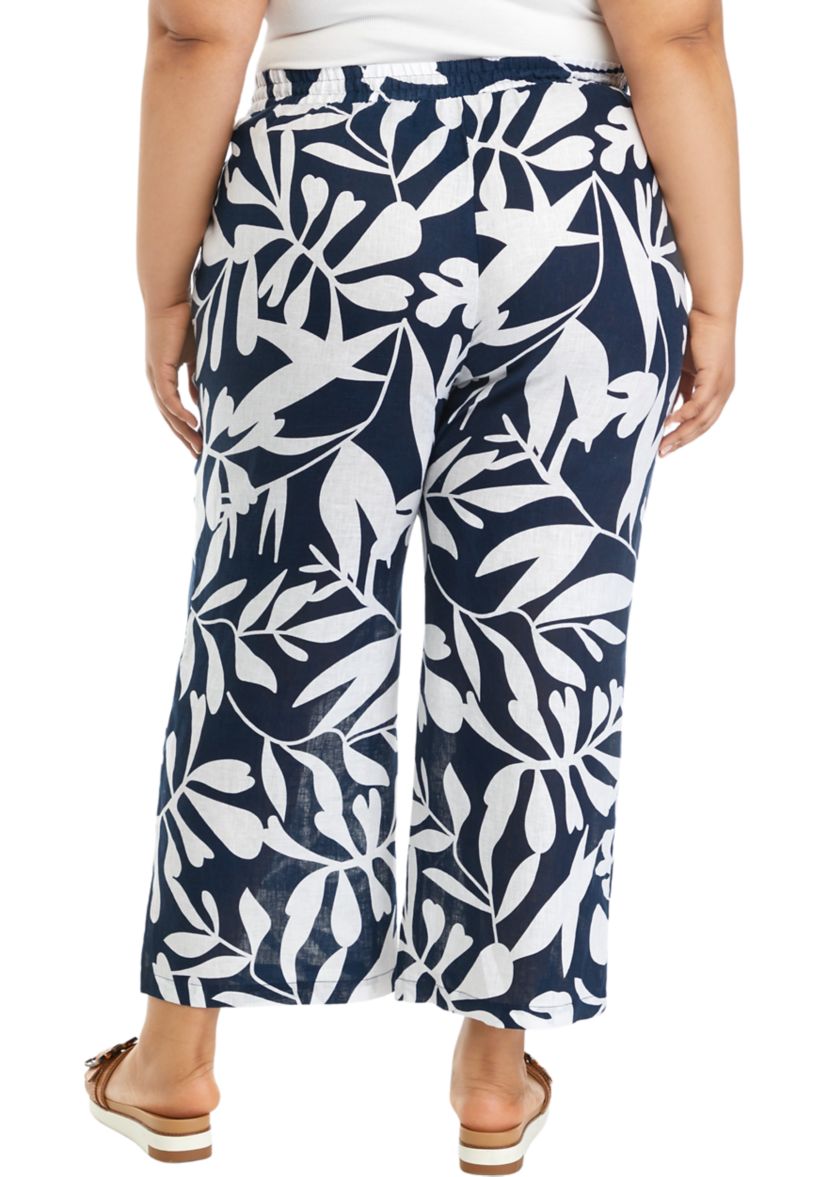 Plus Size Pull On Linen Pants