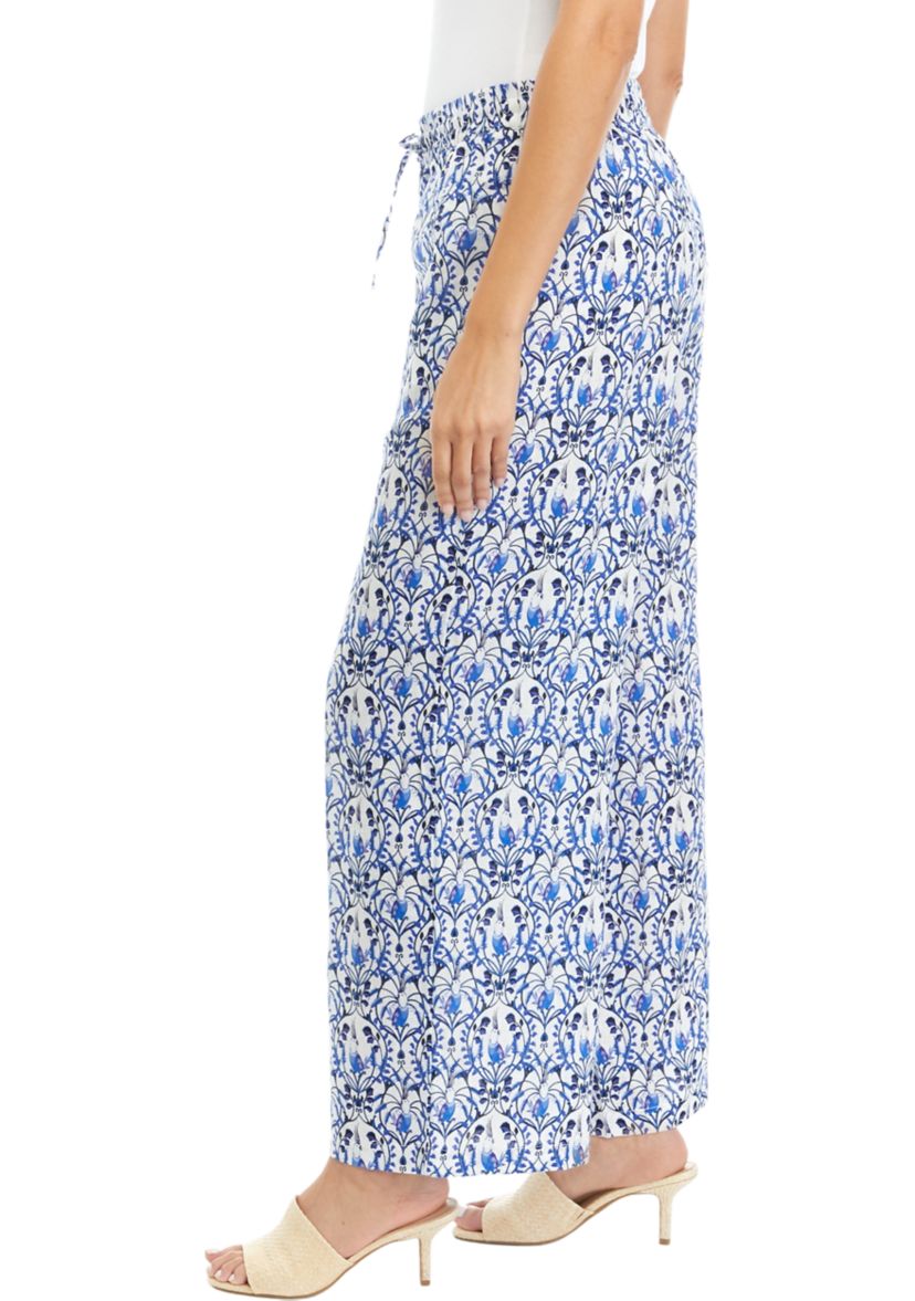 Womens Printed Linen Pants