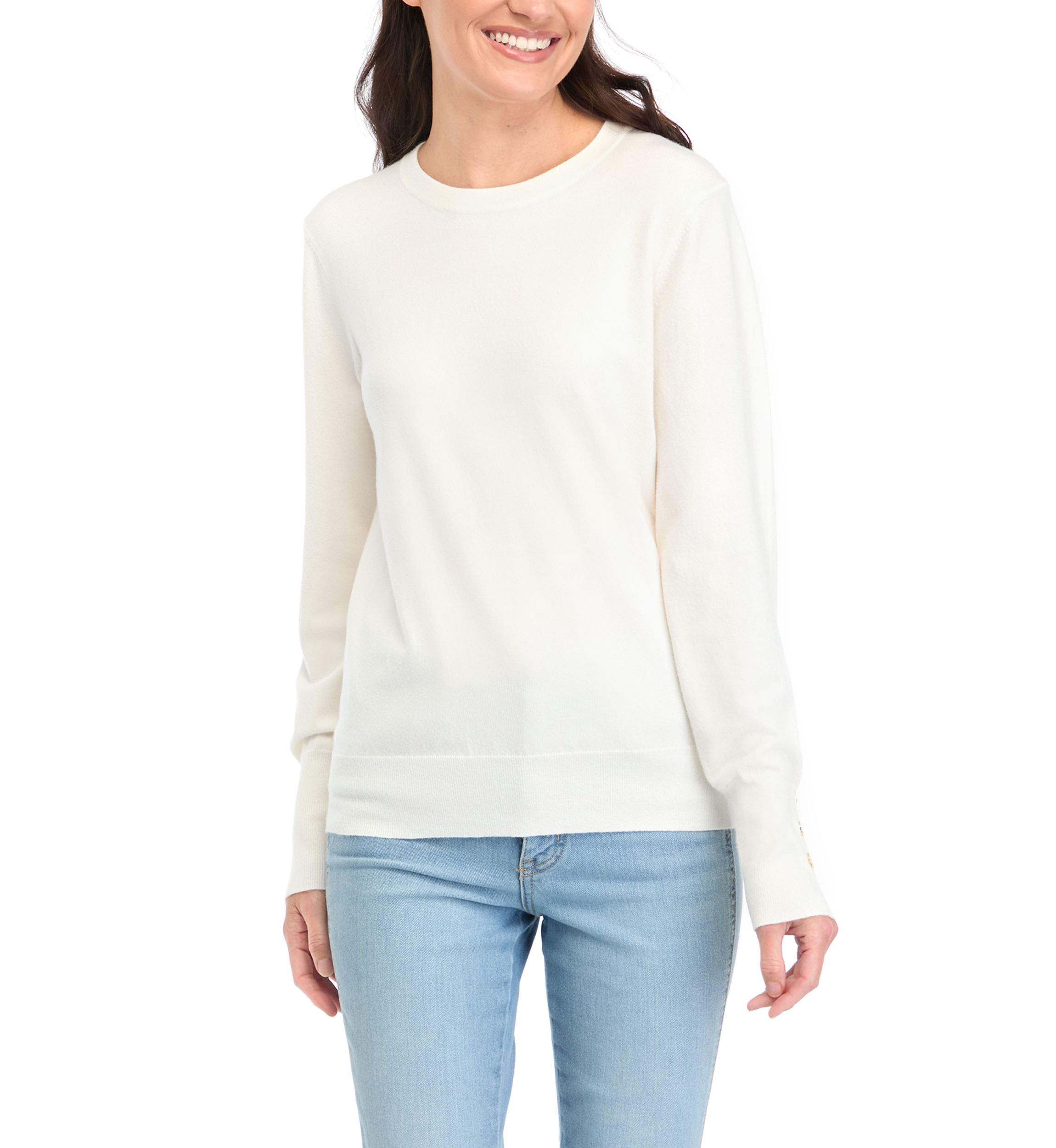 Womens Long Sleeve Crew Neck Sweater
