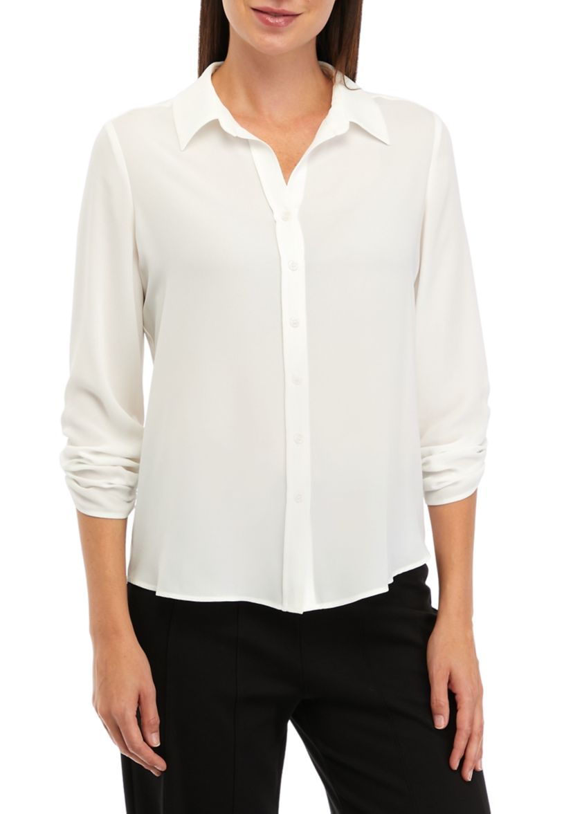 Petite Button Down Blouse