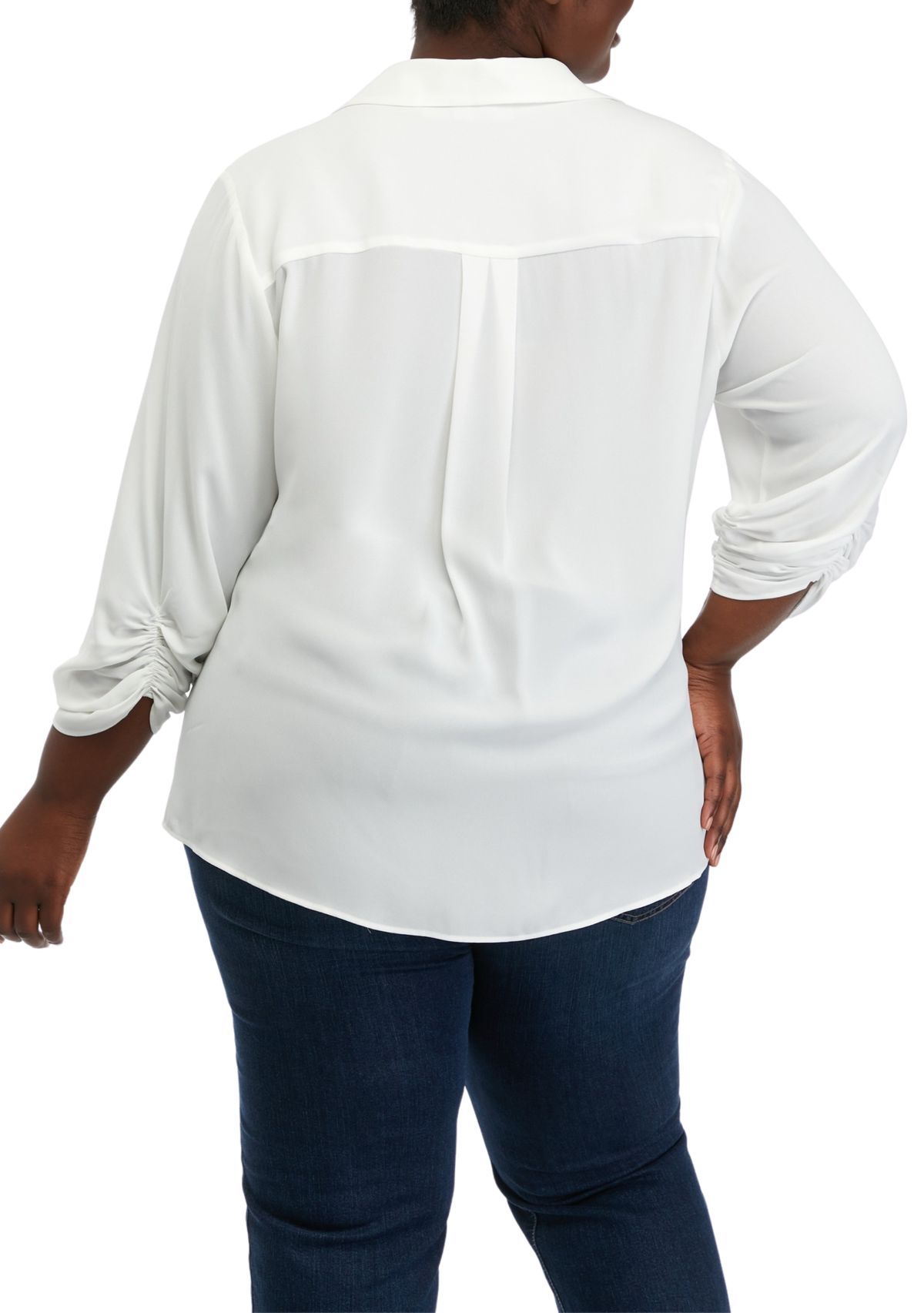 T TAHARI Plus Size 3/4 Sleeve Button Down Blouse | Belk