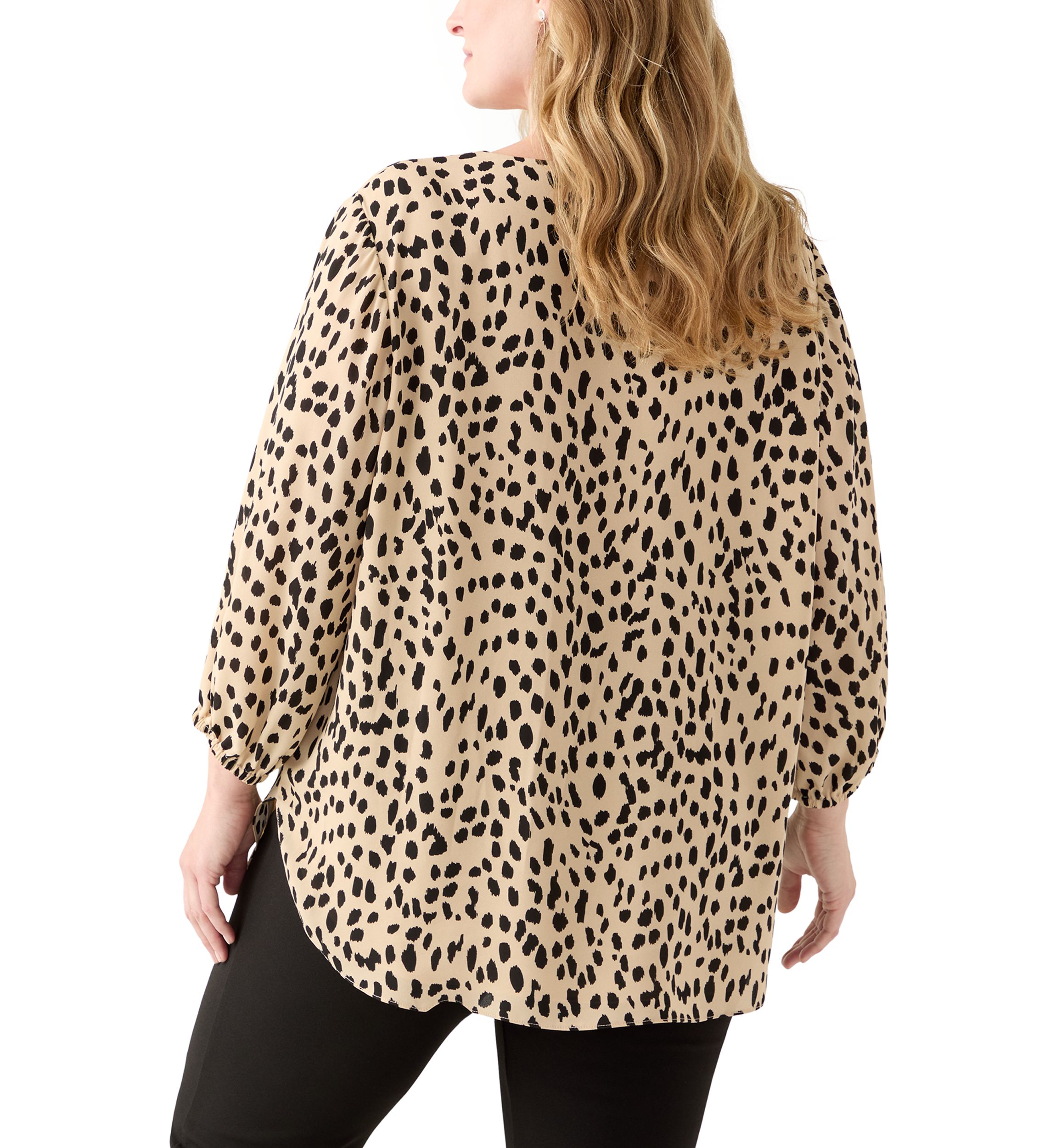 Plus Size 3/4 Sleeve V-Neck Shirt
