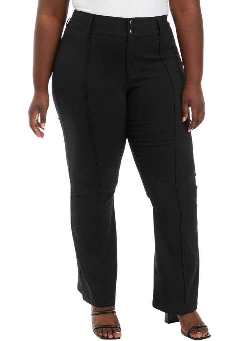 Plus Size Pull On Slim Fit Ankle Pants
