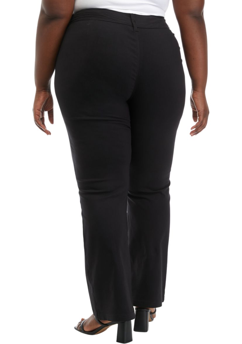 Plus Size Pull On Slim Fit Ankle Pants
