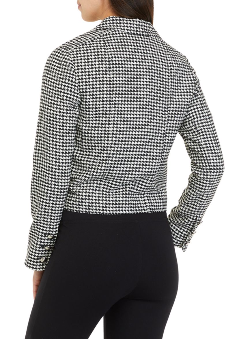 Womens Cropped Houndstooth Jacket