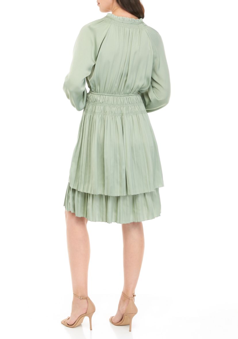 Womens Long Sleeve Tiered Skirt Airflow Dress