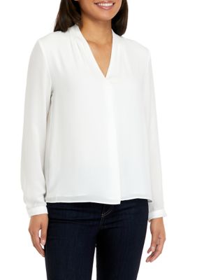 T TAHARI Women's Ivory V-Neck Blouse | belk