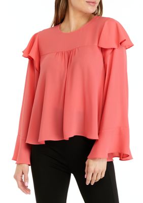 Women's Long Sleeve Crew Neck Blouse