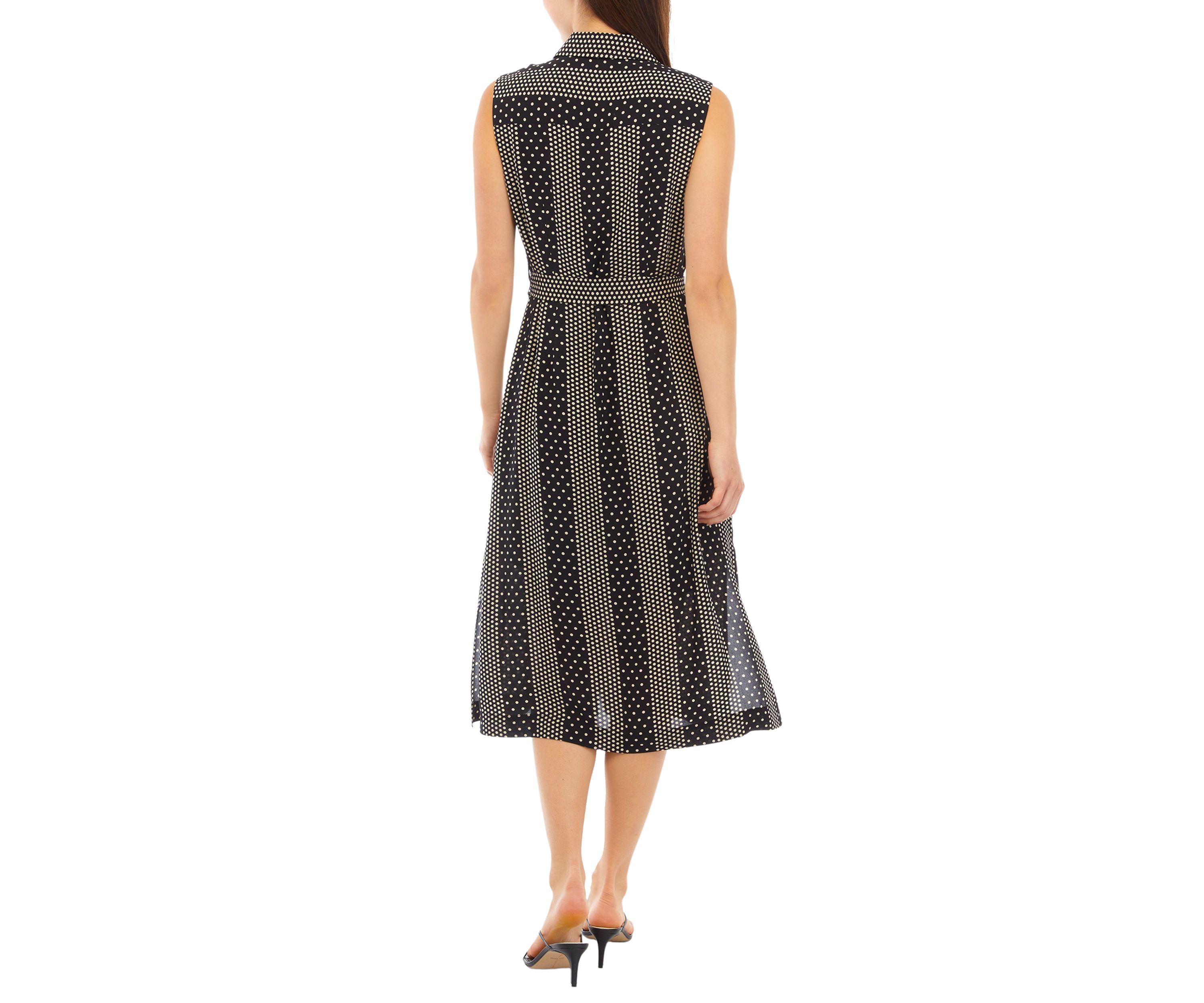 Womens Sleeveless Button Front Shirt Dress