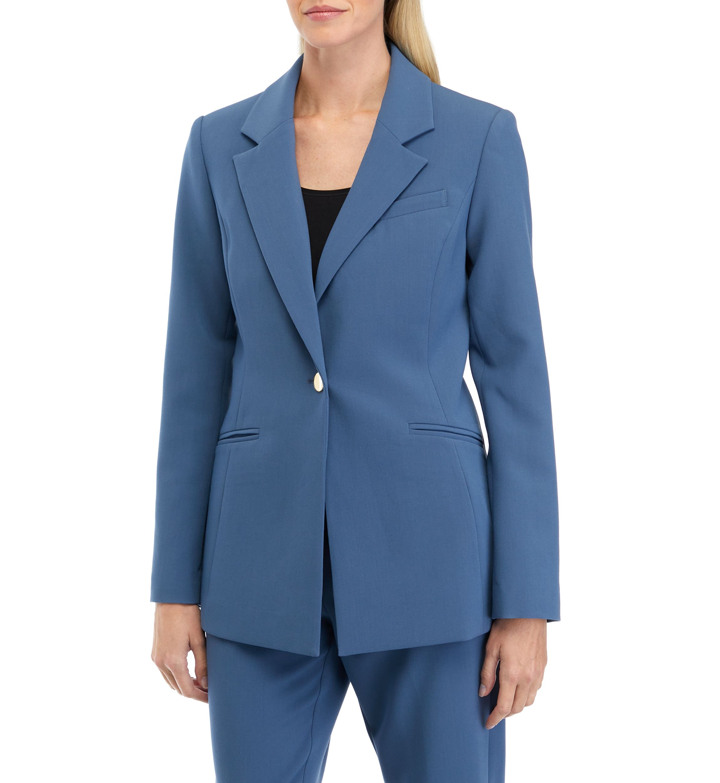 Womens Notch Lapel One Button Blazer