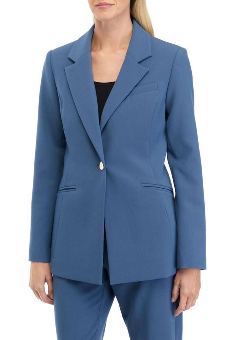 Womens Notch Lapel One Button Blazer