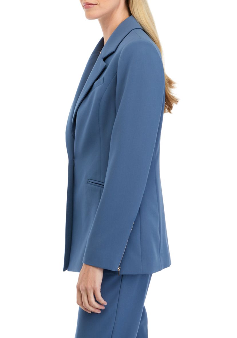 Womens Notch Lapel One Button Blazer