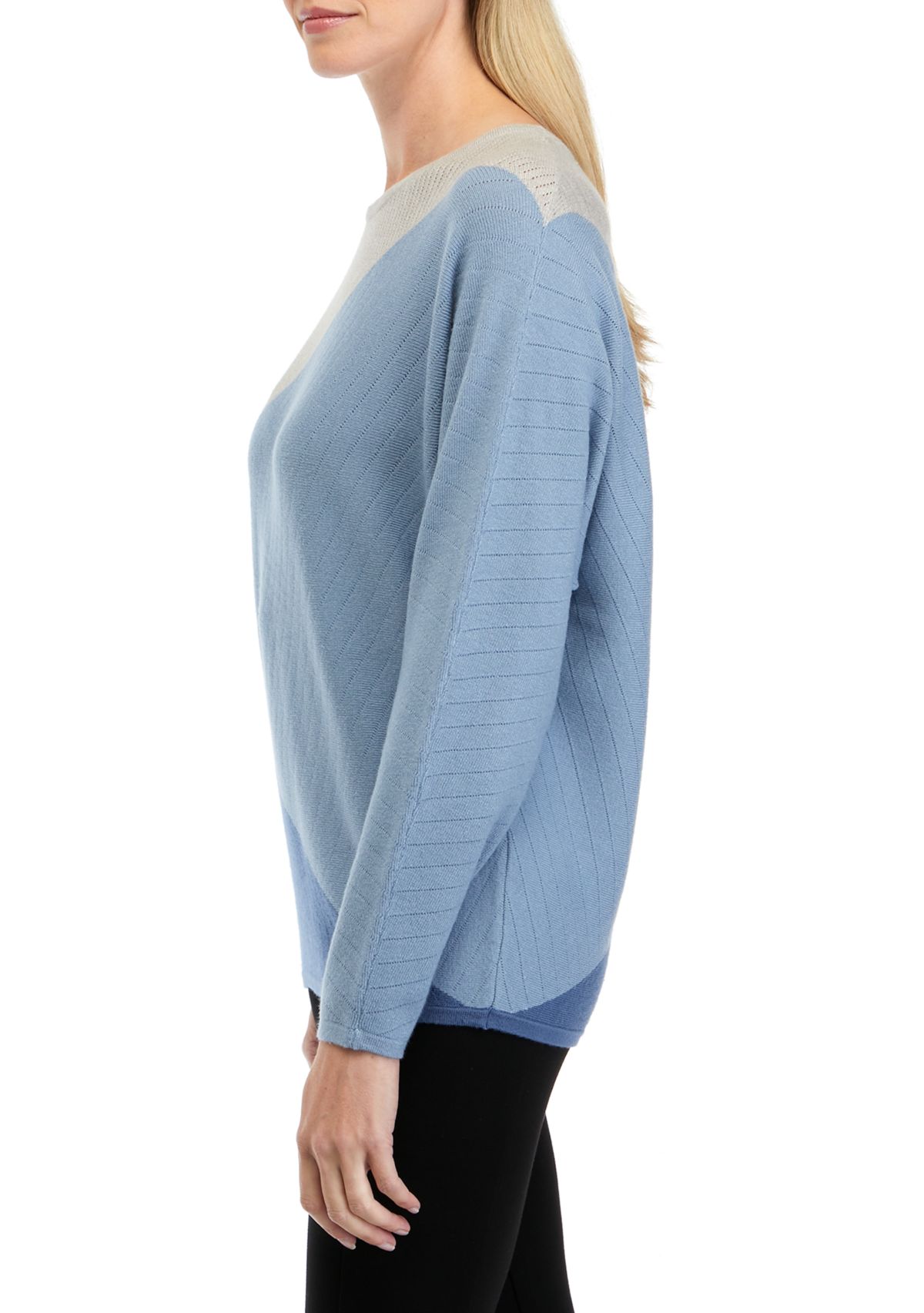 Womens Dolman Sleeve Color Block Sweater