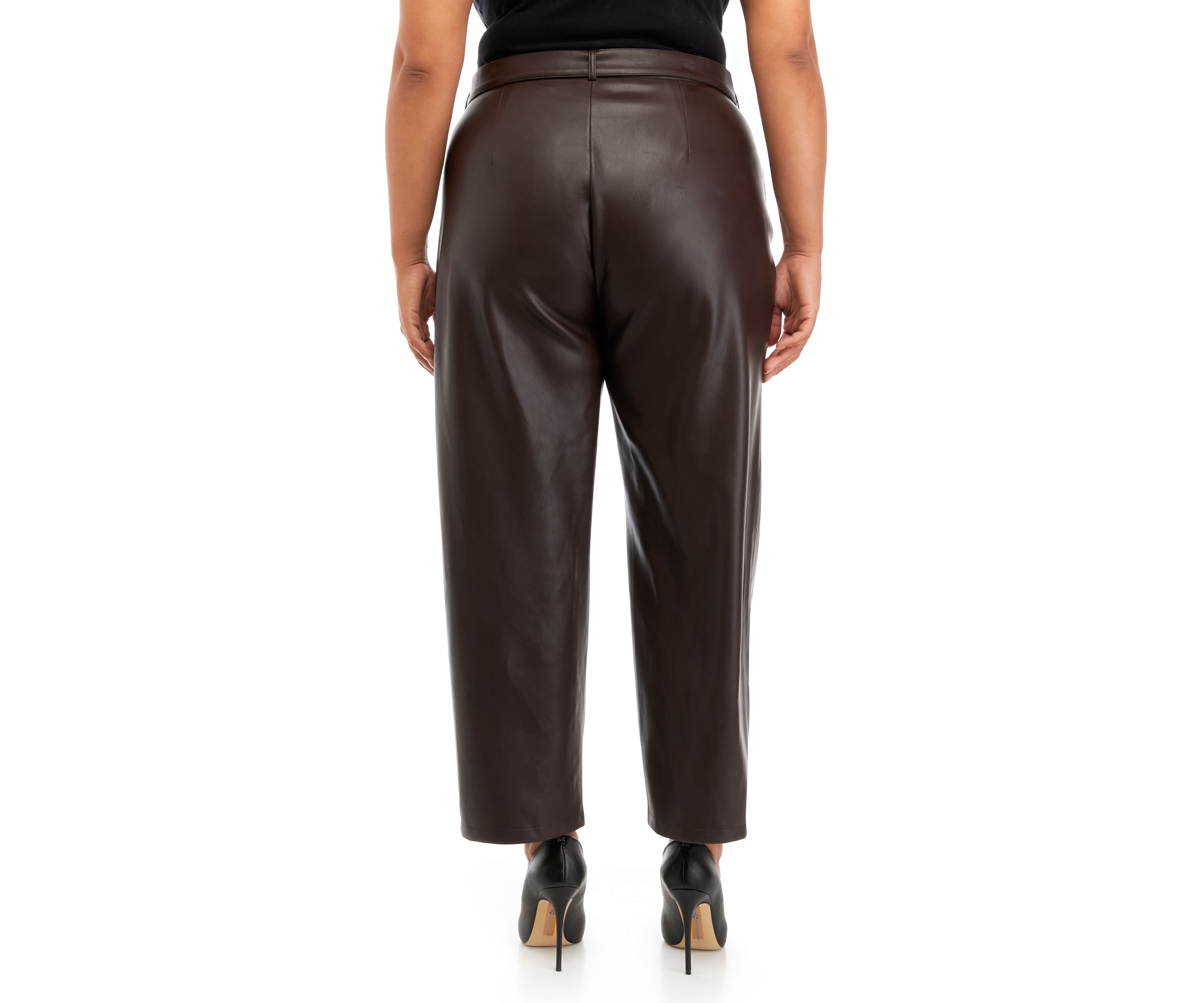 Plus Size Vegan Leather Slim Pants