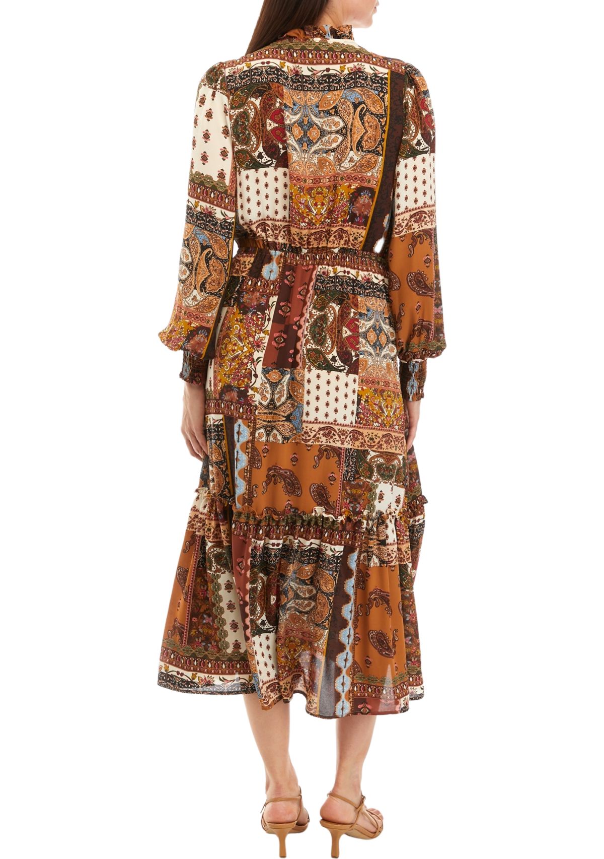 Petite Patchwork Maxi Tiered Dress