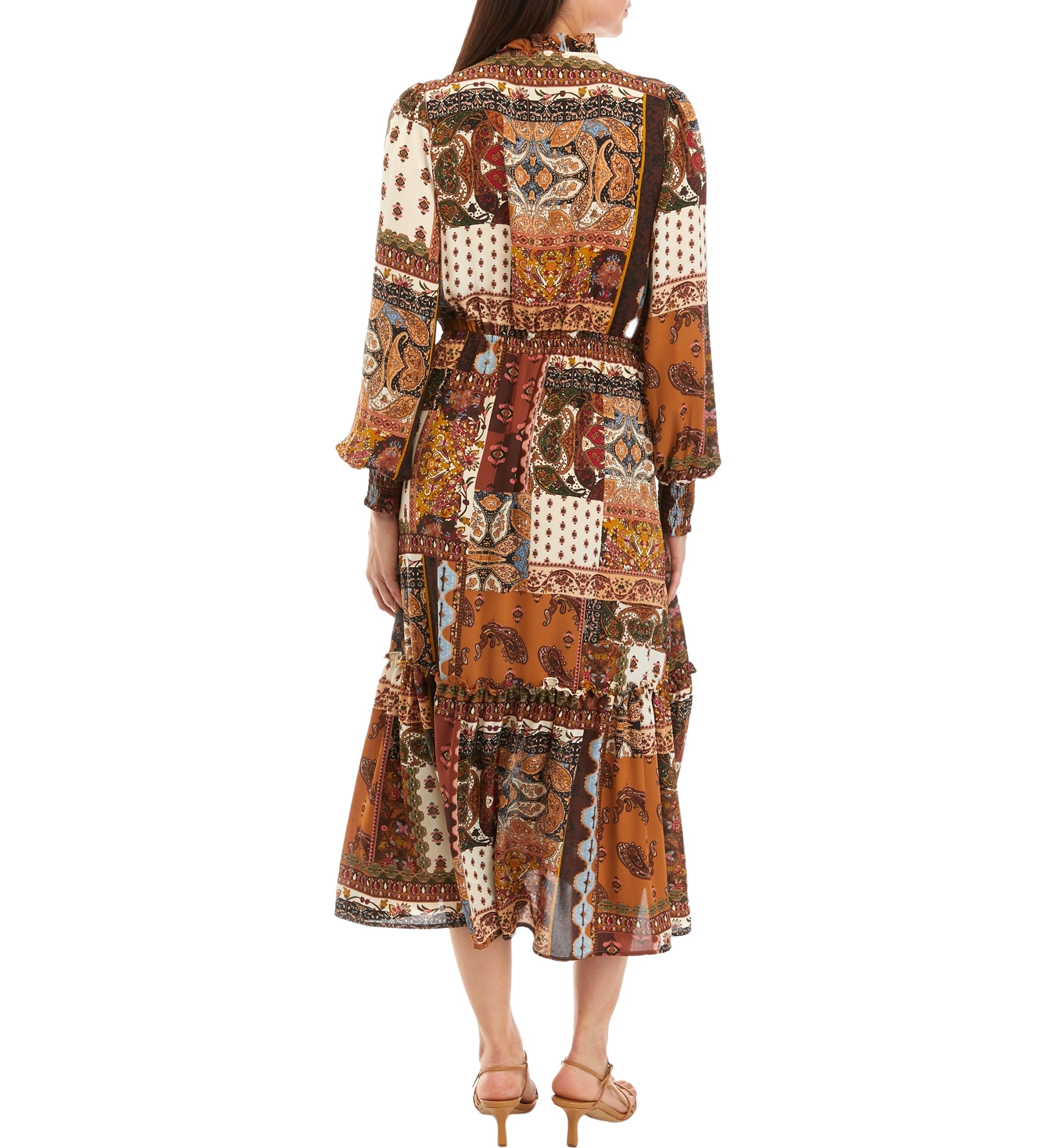Petite Patchwork Maxi Tiered Dress