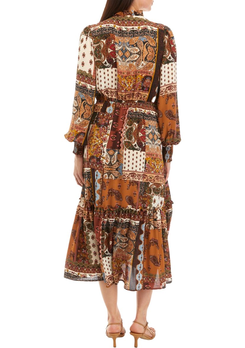 Petite Patchwork Maxi Tiered Dress