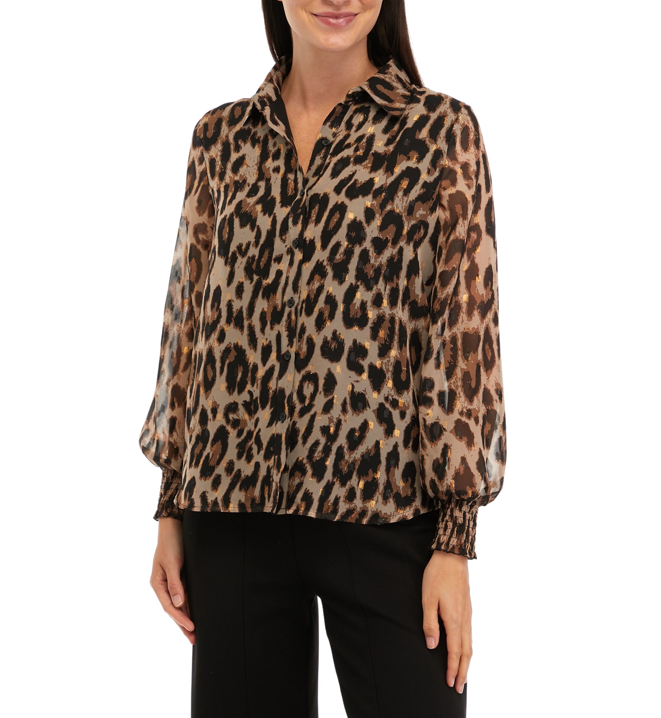 Womens Leopard Printed Blouse