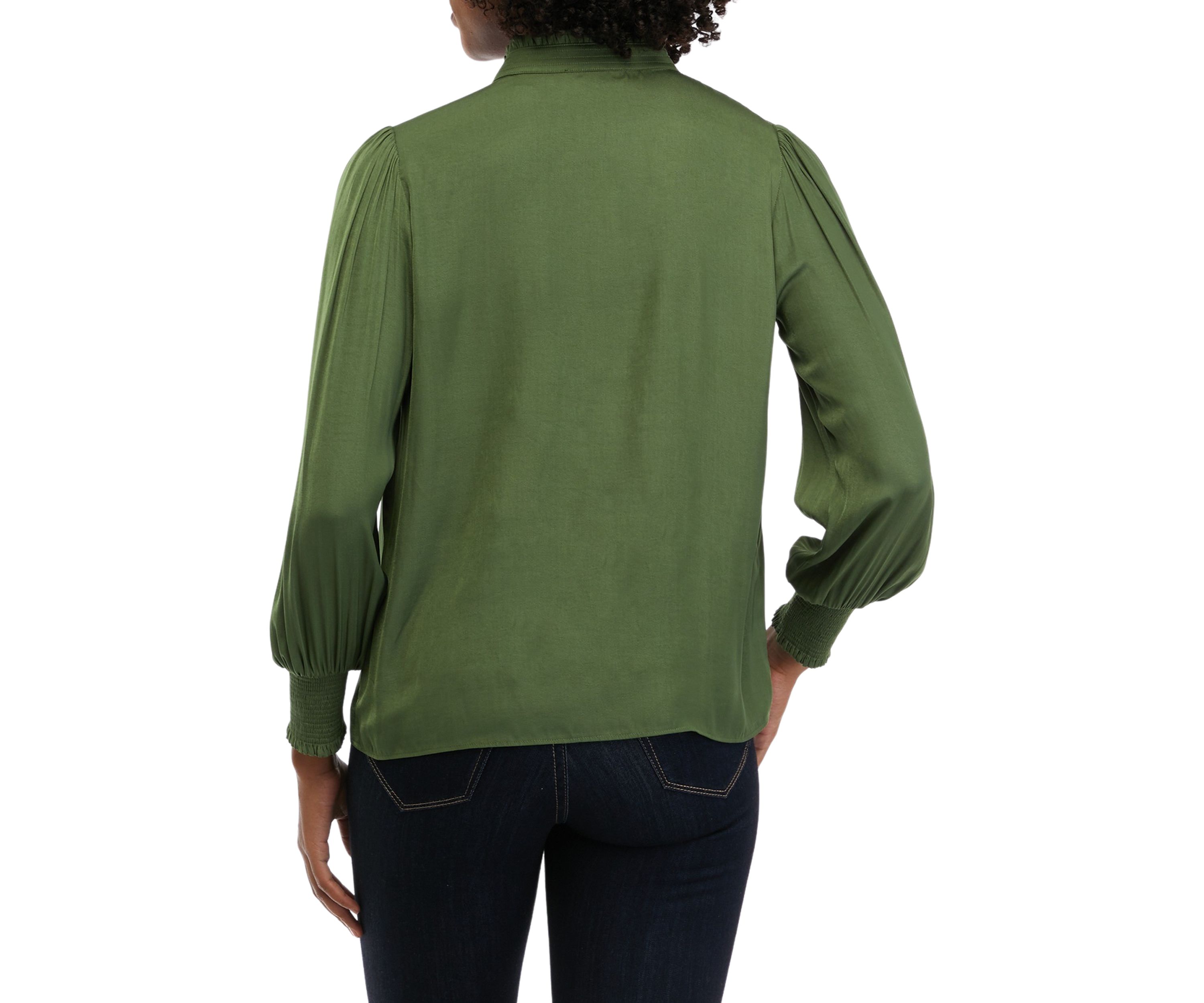 Womens Ruffle Yoke Airflow Blouse