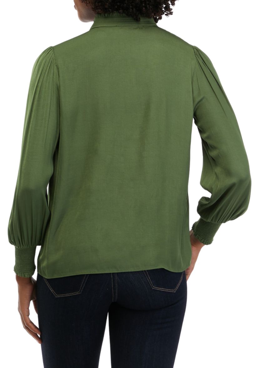 Womens Ruffle Yoke Airflow Blouse