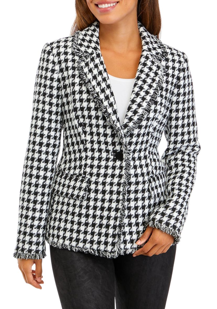 Petite Houndstooth Blazer