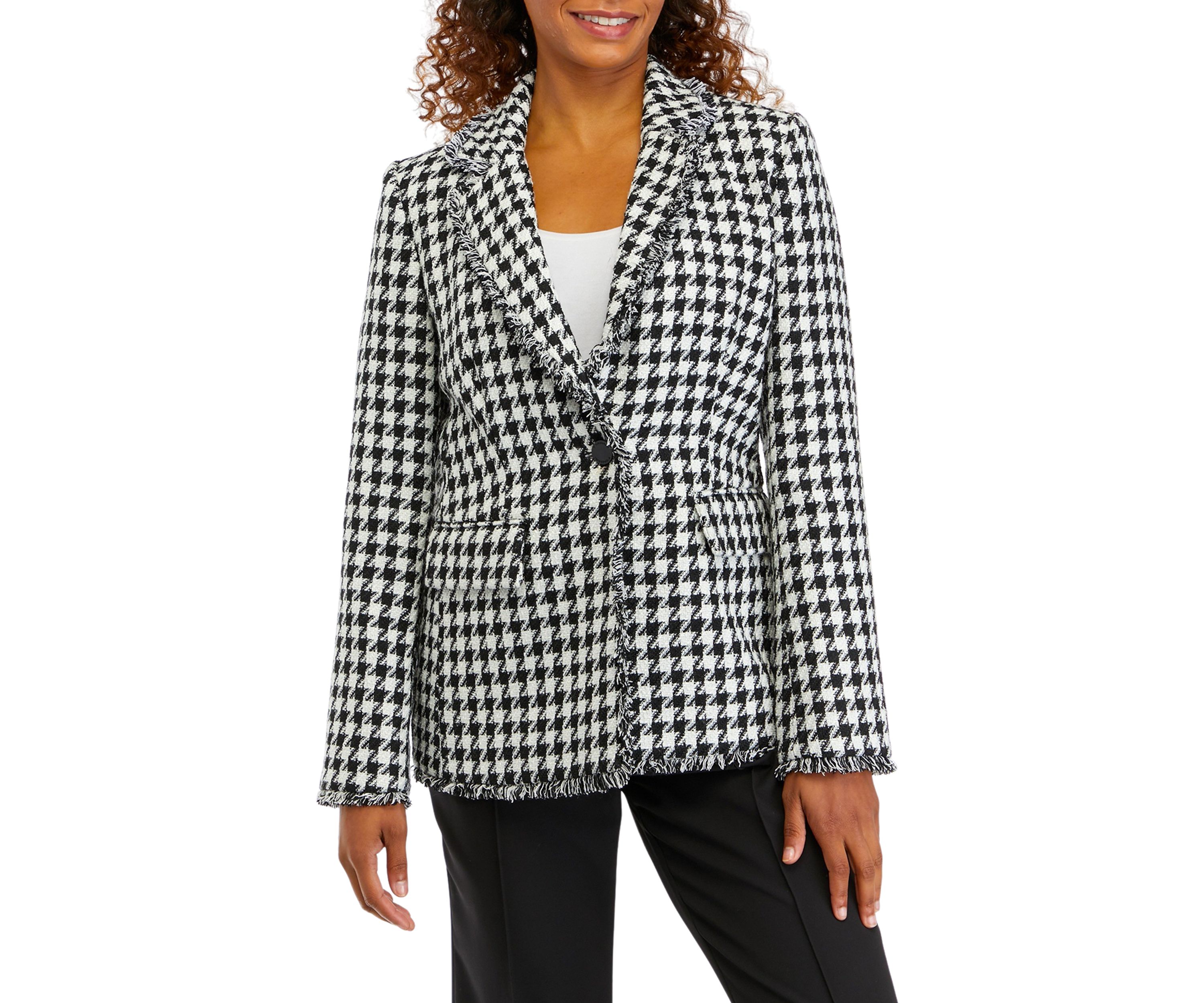 Womens Notch Lapel One Button Blazer