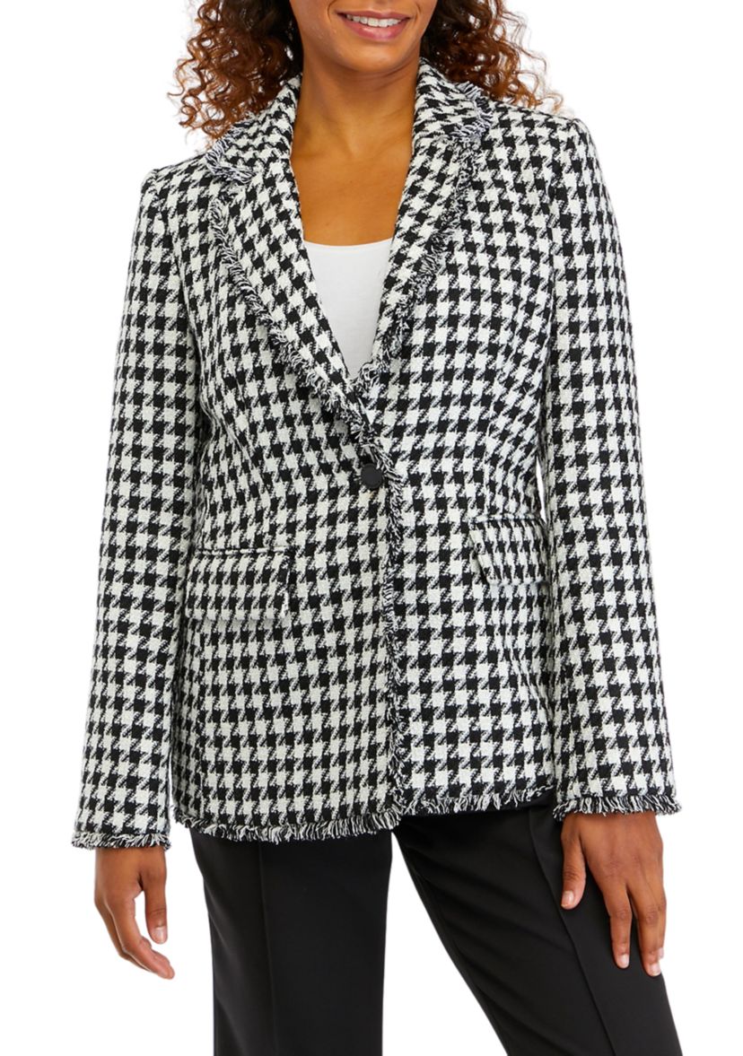 Womens Notch Lapel One Button Blazer