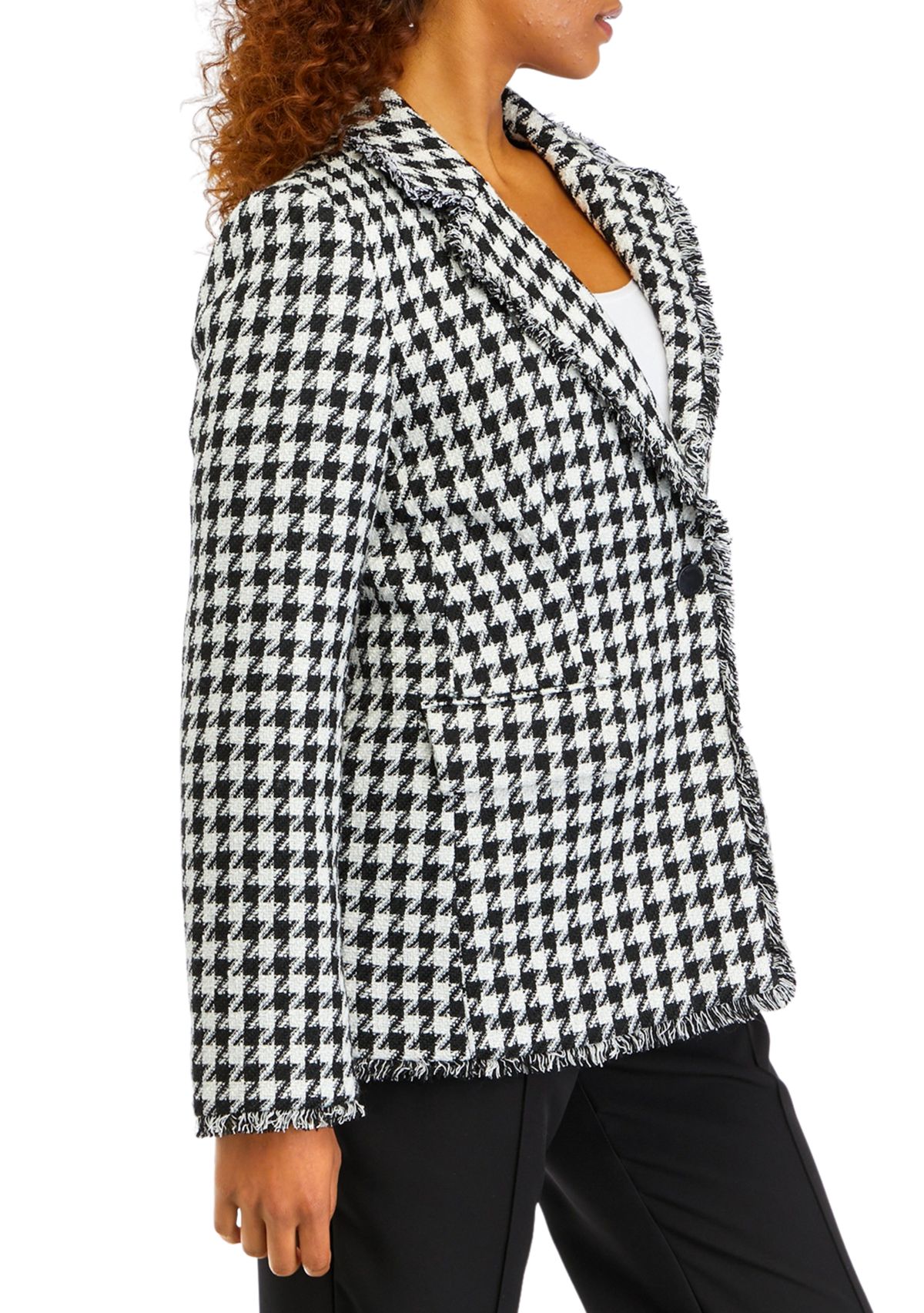 Womens Notch Lapel One Button Blazer