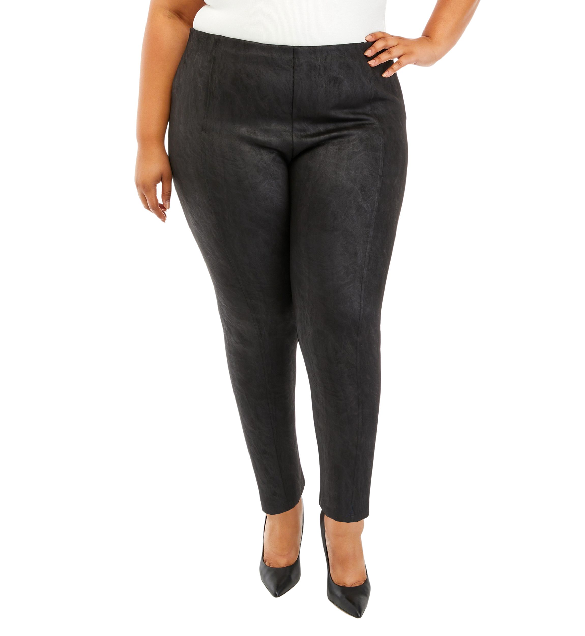 Plus Size Metallic Scuba Leggings