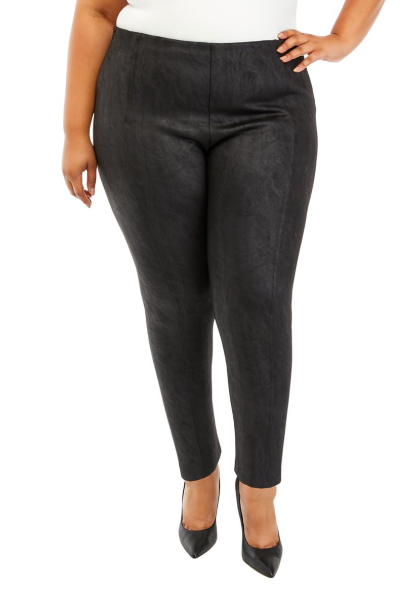 Plus Size Metallic Scuba Leggings