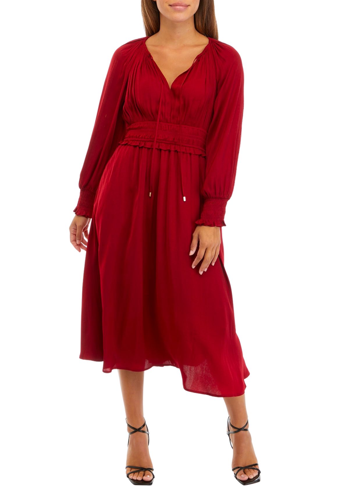 Petite Split Neck Air Flow Dress