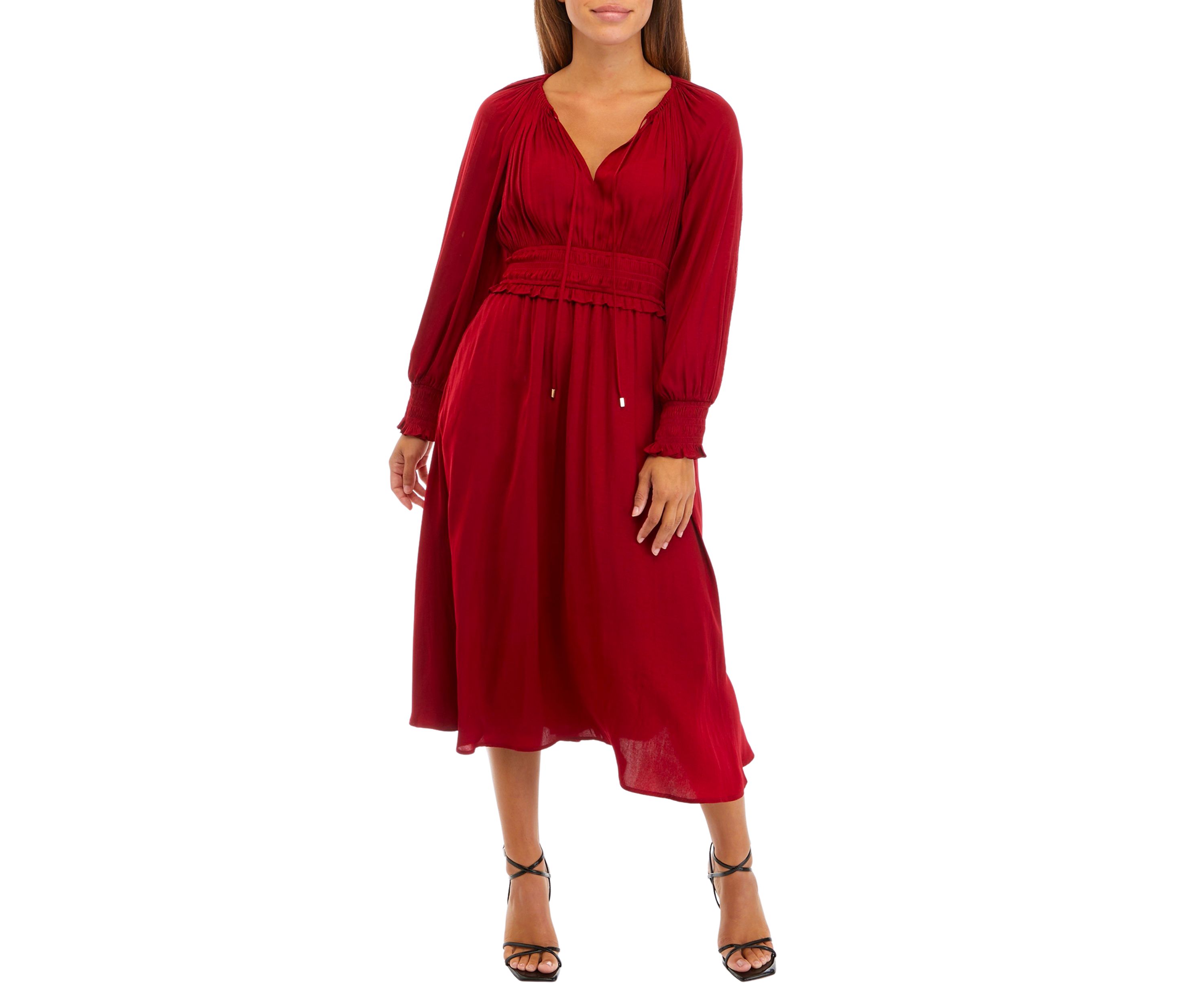 Petite Split Neck Air Flow Dress