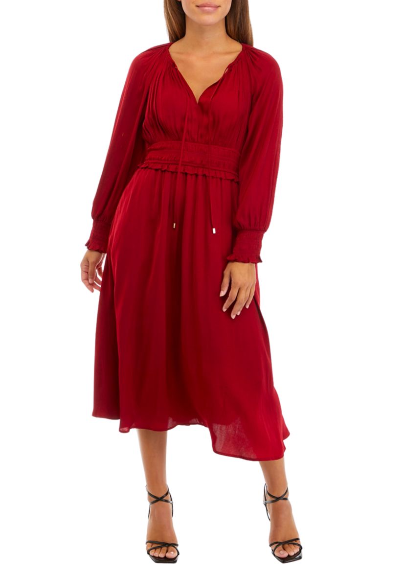 Petite Split Neck Air Flow Dress