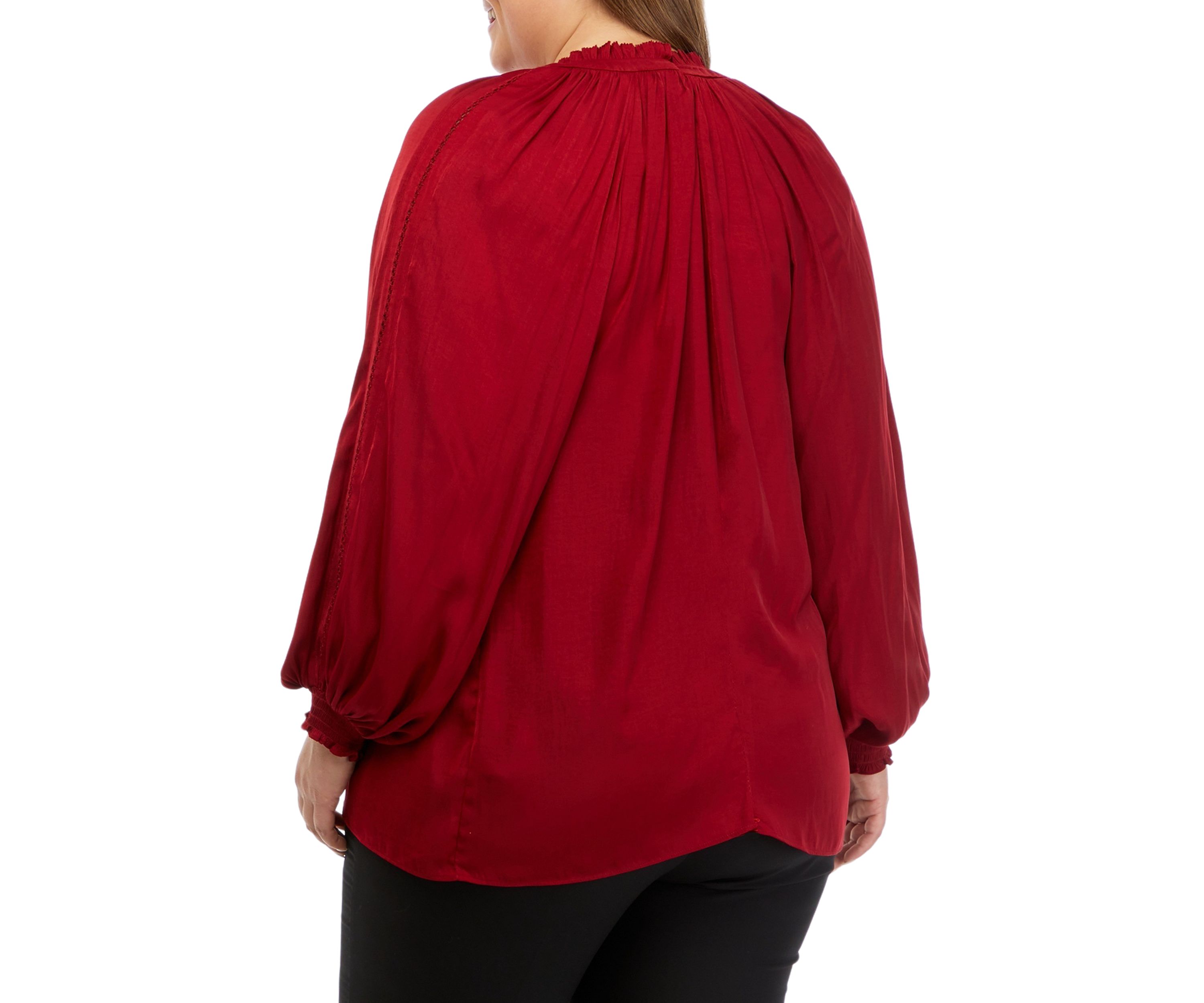 Plus Size Long Sleeve Studded Airflow Top