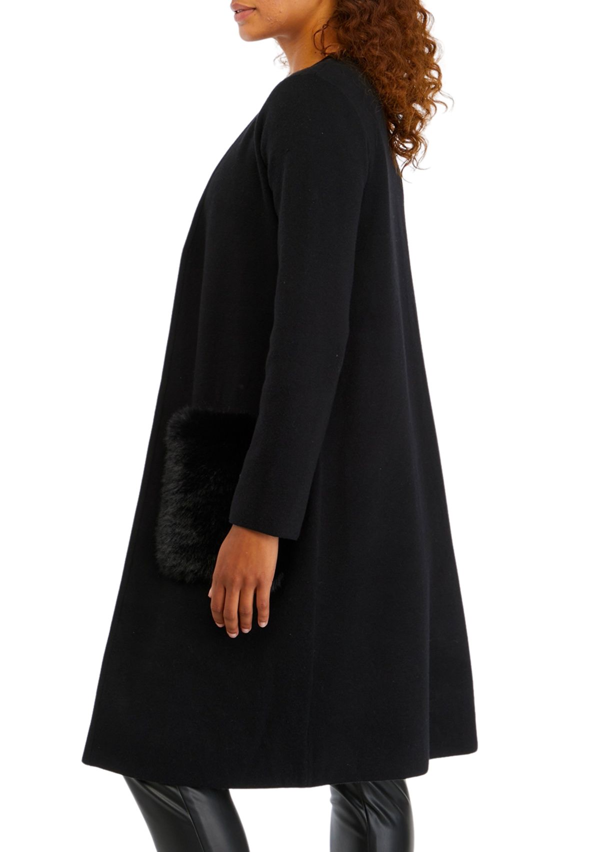 Womens Fur Pocket Cardigan