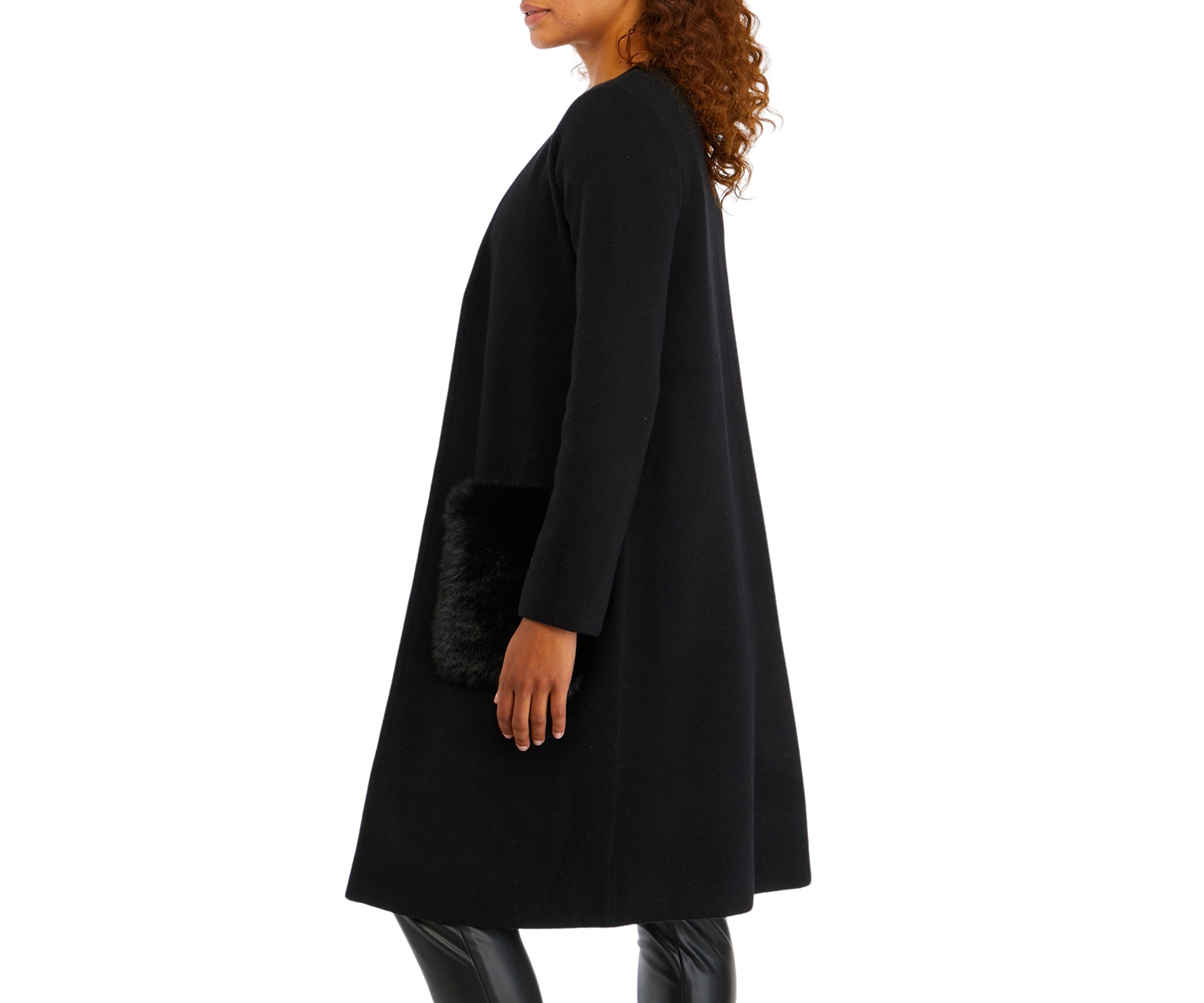 Womens Fur Pocket Cardigan