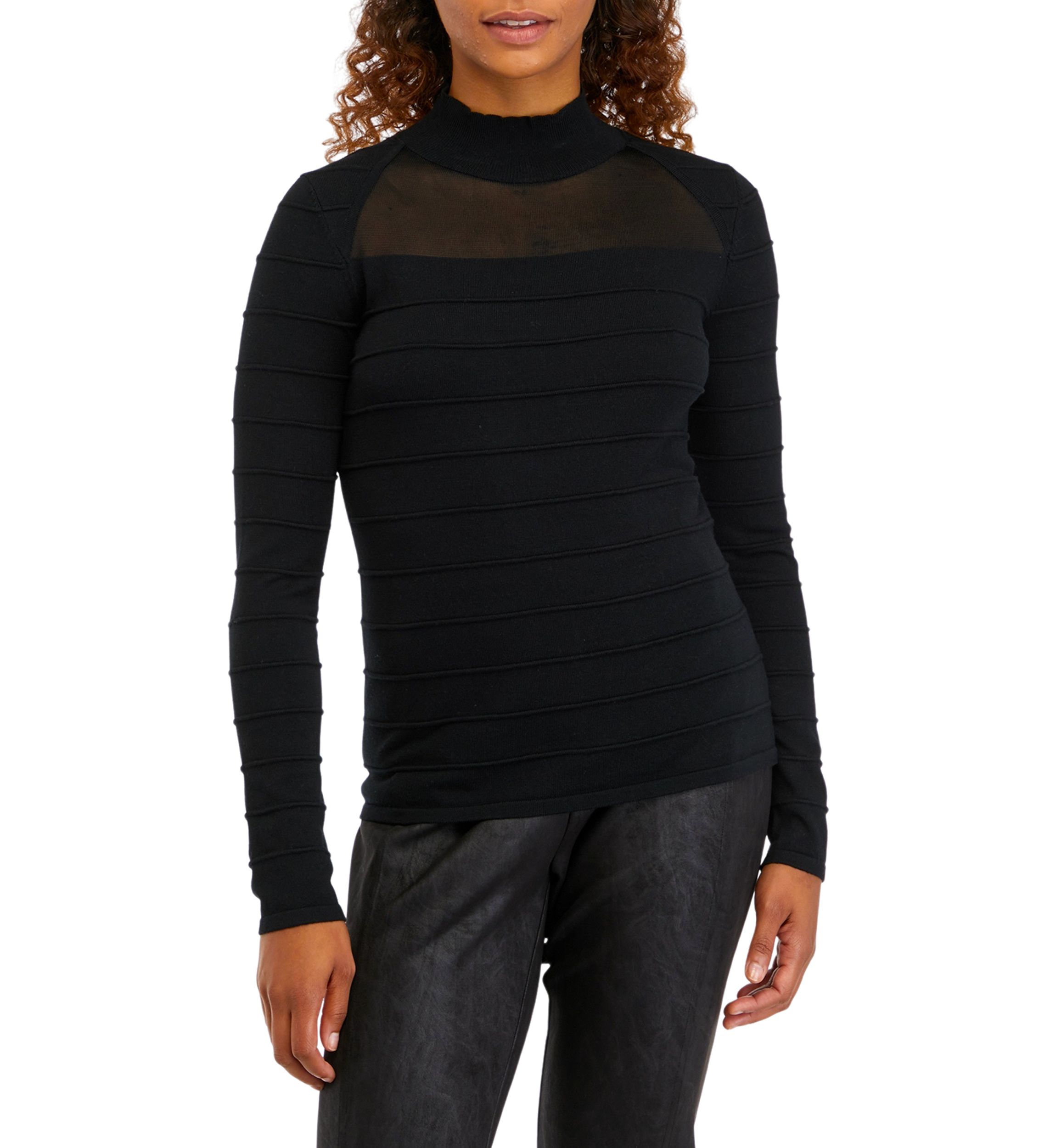 Womens Long Sleeve Ottoman Sweater 