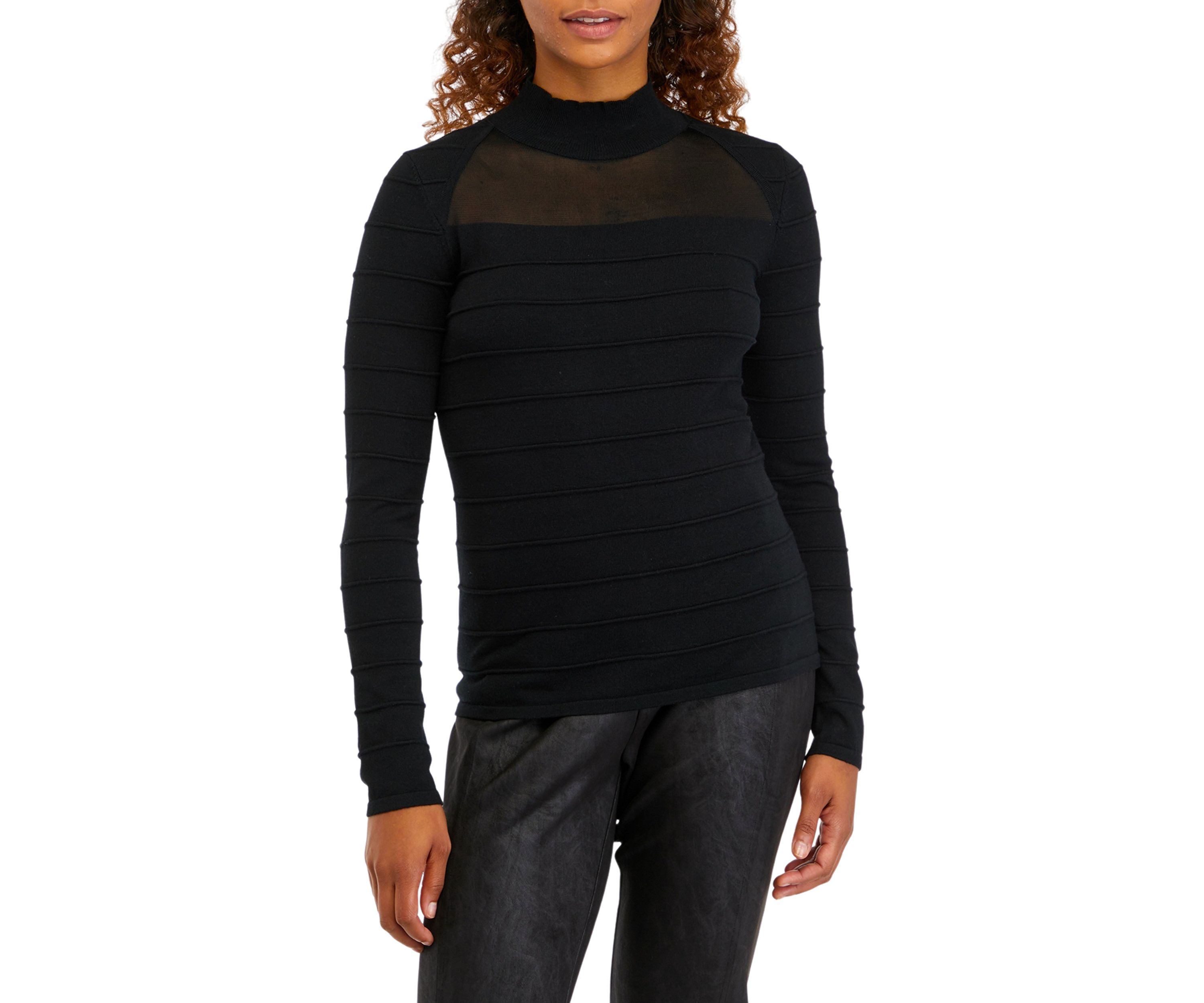 Womens Long Sleeve Ottoman Sweater 